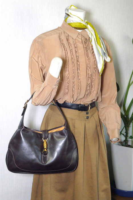 OLD Gucci ジャッキーショルダー（総皮・茶）