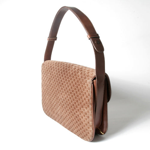 OLD GucciスクエアGGスエードショルダー（茶）