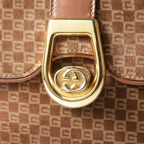 OLD GucciスクエアGGスエードショルダー（茶）