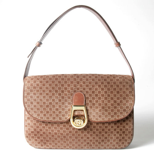 OLD GucciスクエアGGスエードショルダー（茶）