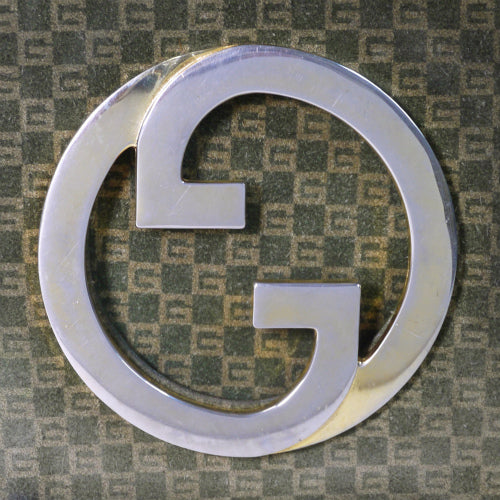 OLD Gucci ７０ｓデカGG金具ワンショルダー（緑スエード）