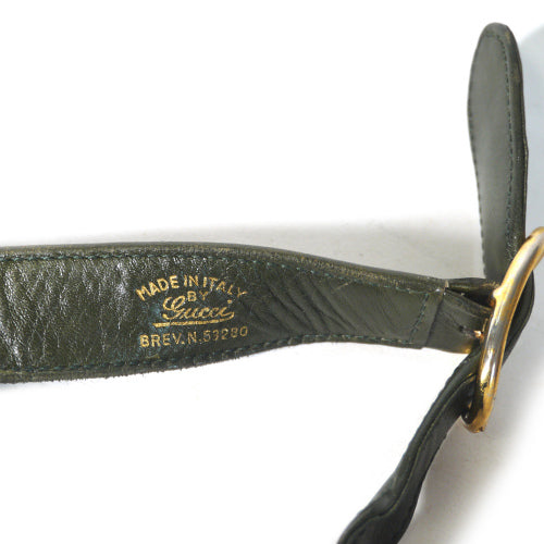 OLD Gucci ７０ｓデカGG金具ワンショルダー（緑スエード）