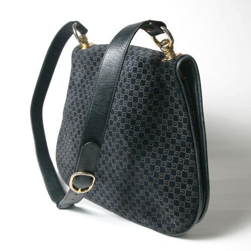 OLD Gucci  ７０ｓスクエアGGショルダー（紺スエード）
