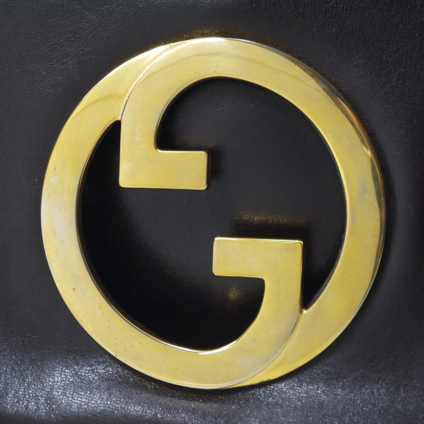 OLD Gucci  70s総革インターロッキングGショルダー（濃茶）