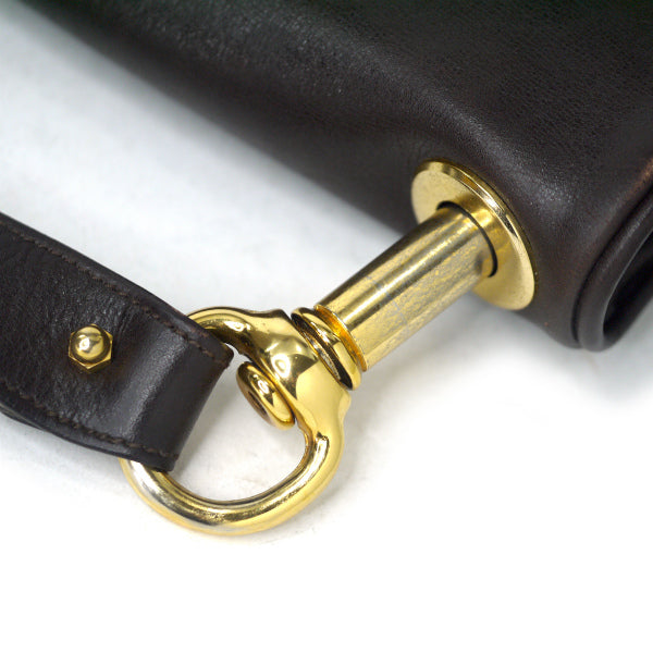 OLD Gucci  70s総革インターロッキングGショルダー（濃茶）