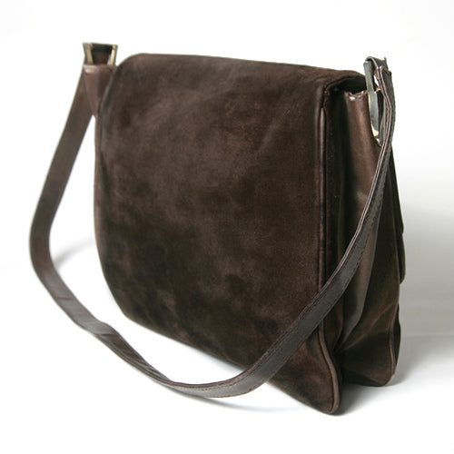 OLD Gucci スエード茶ショルダー（財布付き）