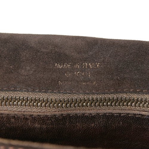 OLD Gucci スエード茶ショルダー（財布付き）