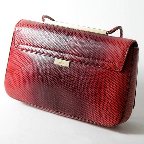 Gucci 　リザードミニショルダー（赤）