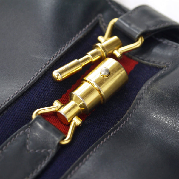 OLD Gucci 　総革シェリー2WAYジャッキーバッグ（濃紺）