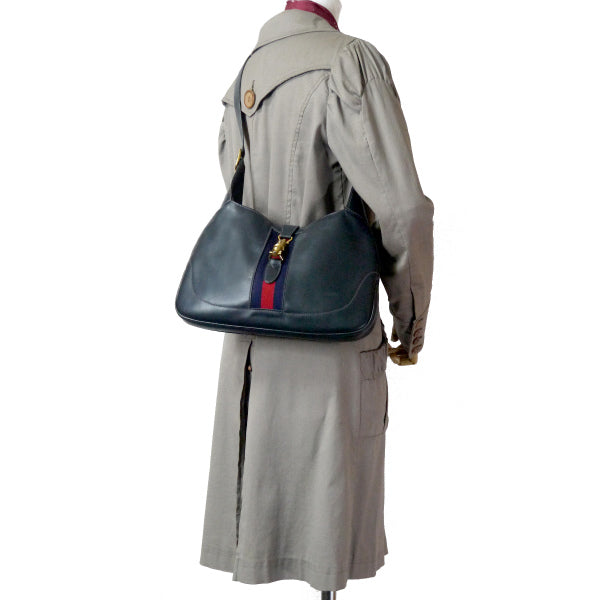OLD Gucci 　総革シェリー2WAYジャッキーバッグ（濃紺）