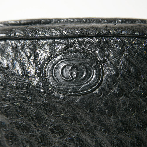 OLD Gucci オーストリッチ総皮ポシェット（黒）