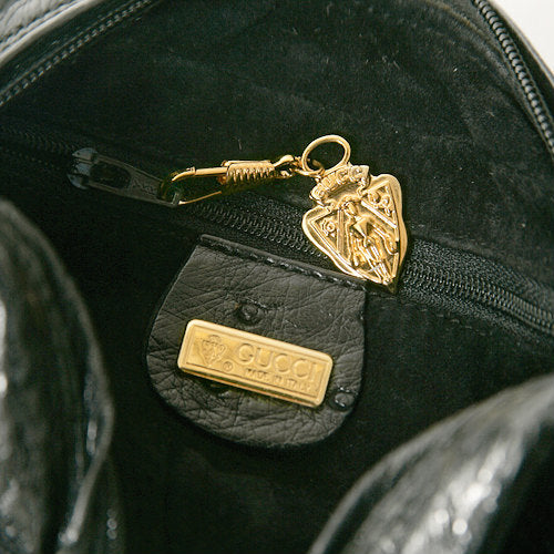 OLD Gucci オーストリッチ総皮ポシェット（黒）