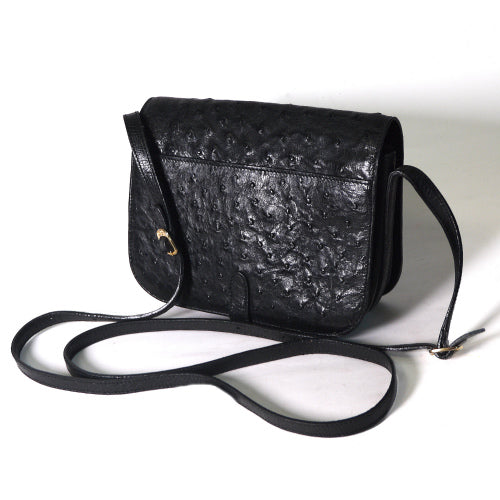 OLD Gucci オーストリッチ総皮ポシェット（黒）
