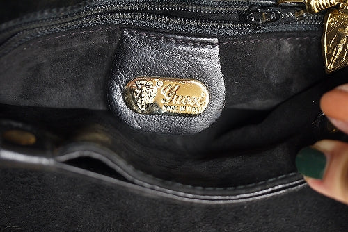 OLD Gucci オーストリッチ総皮ポシェット（黒）