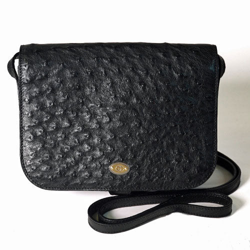 OLD Gucci オーストリッチ総皮ポシェット（黒）