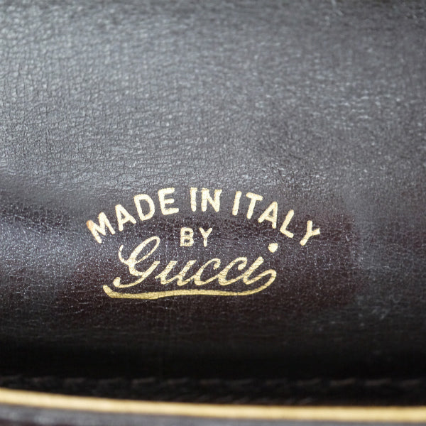 OLD Gucci 総革GGマーク斜めがけショルダー(濃茶)