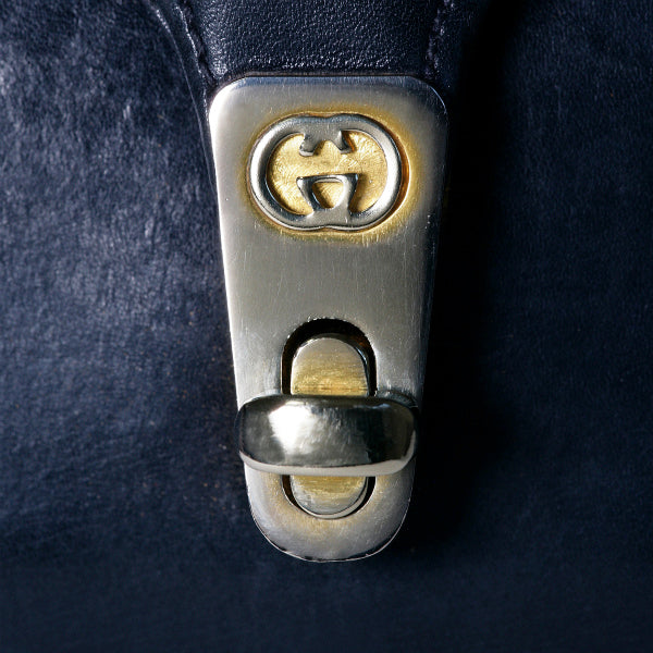 OLD Gucci　総皮ミニクラッチ＆ショルダー（紺）