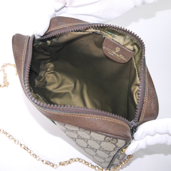 OLD Gucci PARFUM　チェーン付きポーチショルダー（茶・小）