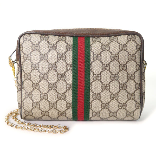 OLD Gucci PARFUM　チェーン付きポーチショルダー（茶・小）