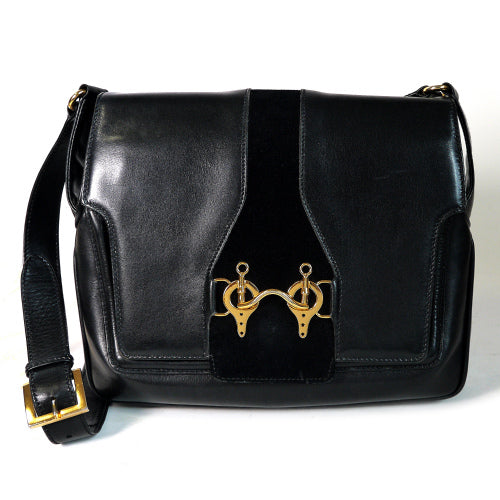 OLD Gucci ト音記号ショルダー（黒）