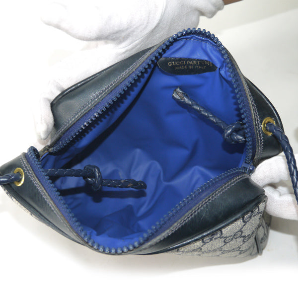 OLD Gucci　ショルダー付きポーチショルダー（青・小）