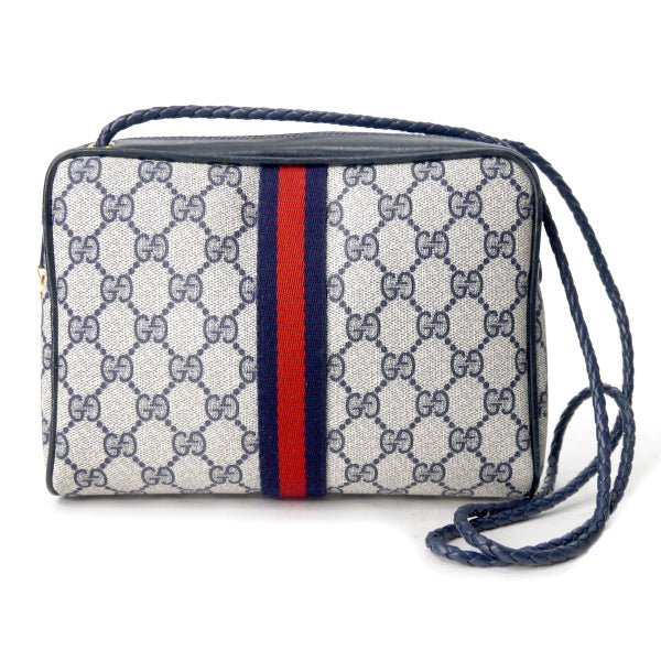 OLD Gucci　ショルダー付きポーチショルダー（青・小）