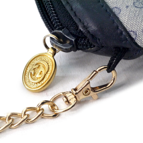 OLD Gucci　チェーン付きマイクロGGクラッチバッグ（青）