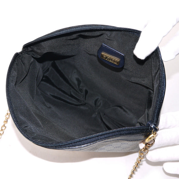 OLD Gucci　チェーン付きマイクロGGクラッチバッグ（青）