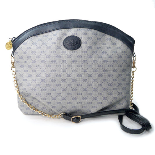 OLD Gucci　チェーン付きマイクロGGクラッチバッグ（青）