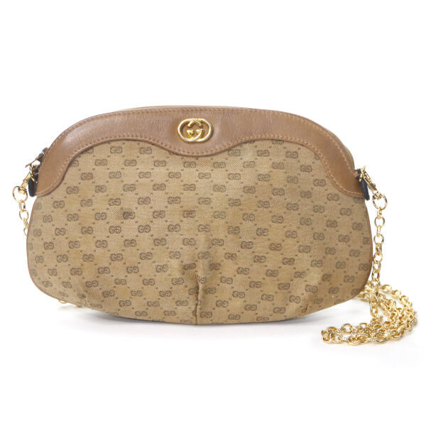 OLD Gucci　チェーン付きマイクロGGミニポシェット（ベージュ）