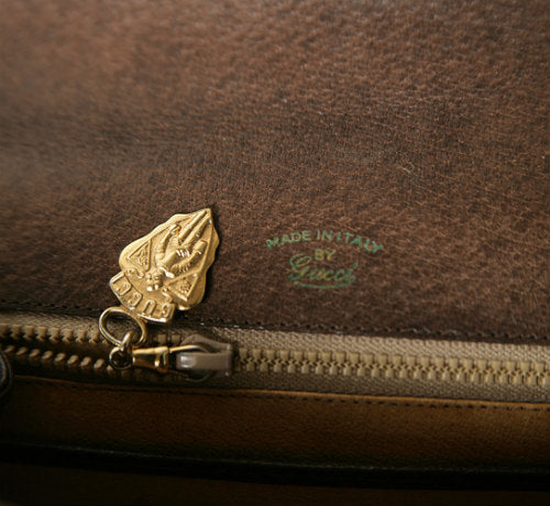 OLD Gucci  ピグスキン総革ショルダー（茶）