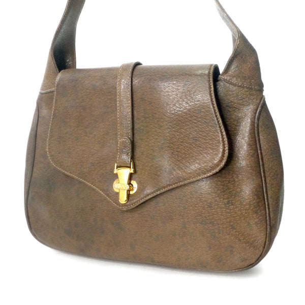 OLD Gucci  ピグスキン総革ショルダー（茶）