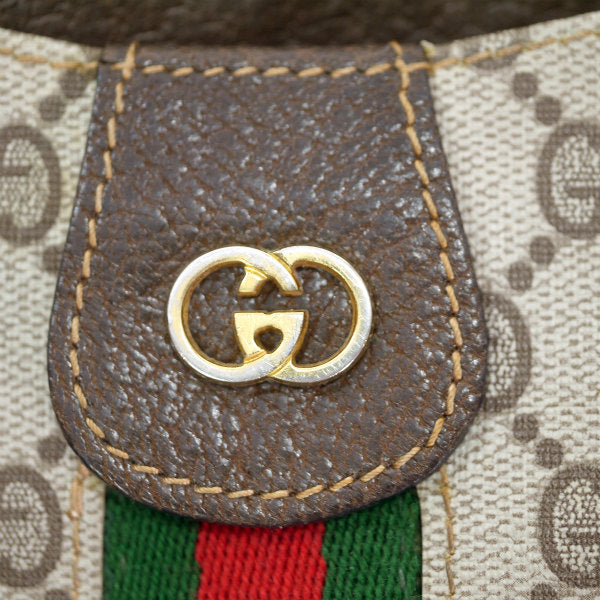 OLD Gucci 　チェーンショルダー付シェリーポーチ（茶）