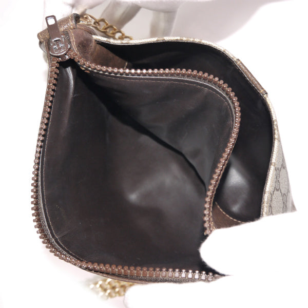 OLD Gucci 　チェーンショルダー付シェリーポーチ（茶）