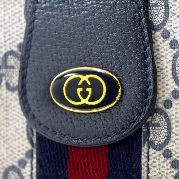 OLD Gucci 　チェーンショルダー付シェリーポーチ（青）