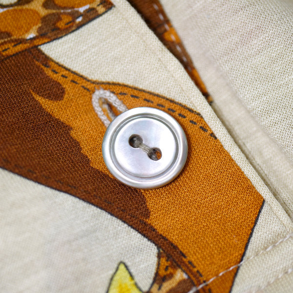 OLD Gucci フローラ柄フレンチスリーブワンピース（クリーム）