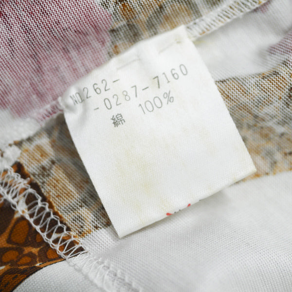 OLD Gucci フローラ＆ベルト柄コットンカットソー（白系）