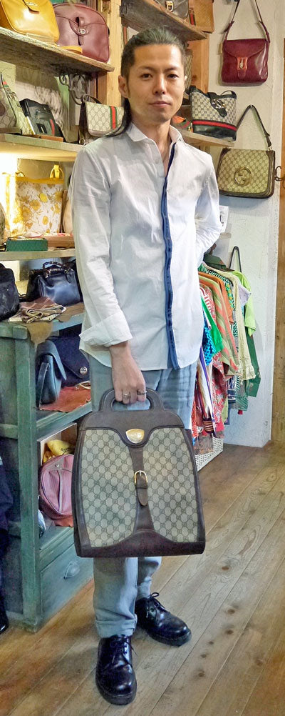 OLD Gucci　縦型ブリーフバッグ（茶）