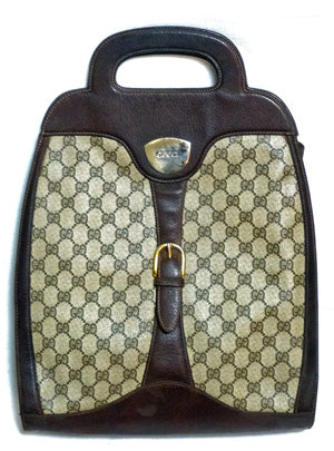 OLD Gucci　縦型ブリーフバッグ（茶）
