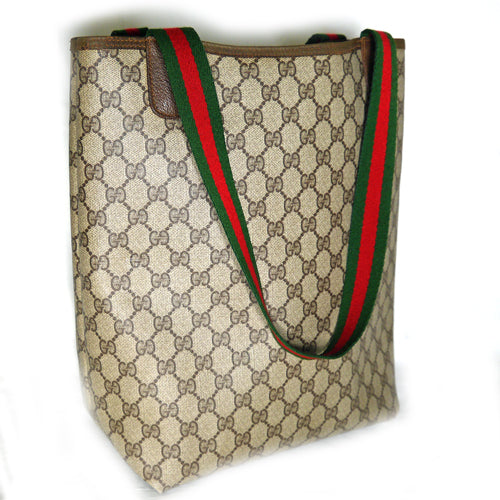 OLD Gucci 定番トートバッグ（茶・ミニ）