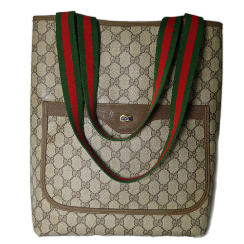 OLD Gucci 定番トートバッグ（茶・ミニ）