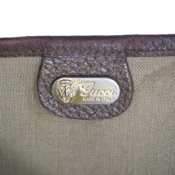 OLD Gucci レザーポケット トートバッグ（茶）