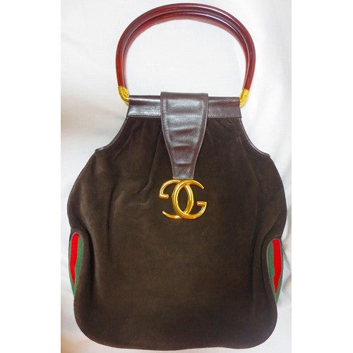 OLD Gucciリング トート茶（スエード）