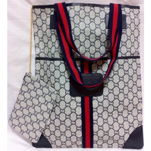 OLD Gucci Ｐｌｕｓ軽いトートバッグ（青）