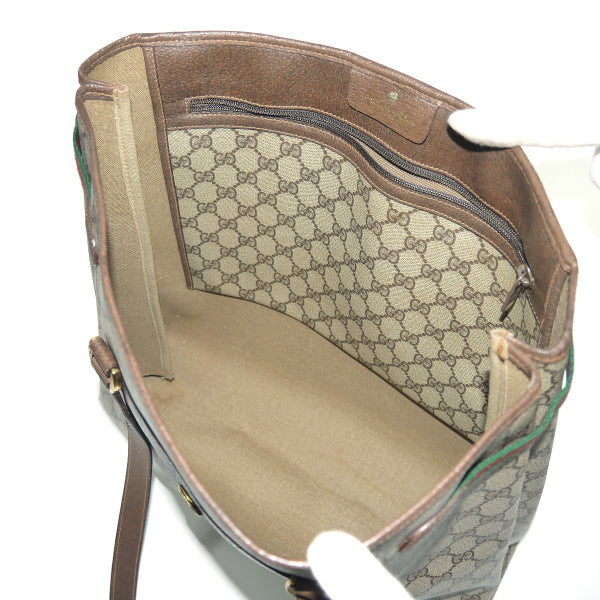 OLD Gucci サイドシェリー トートバッグ(茶)