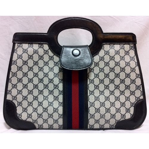 OLD GUCCI　レア！円盤トート（青）
