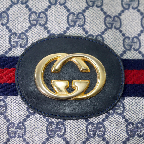 OLD Gucci 　GGエンブレム トートバッグ（青）