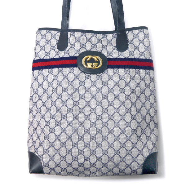 OLD Gucci 　GGエンブレム トートバッグ（青）