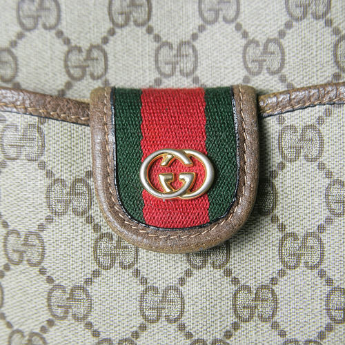 OLD Gucci　茶ポーチ付きトート