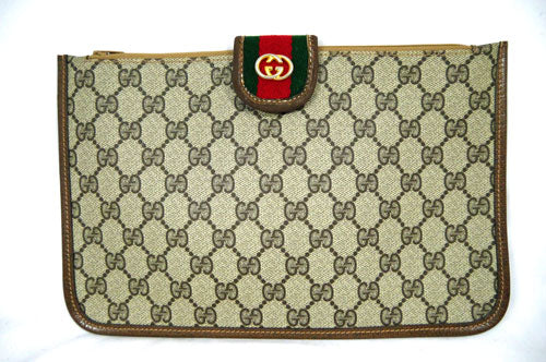OLD Gucci　茶ポーチ付きトート